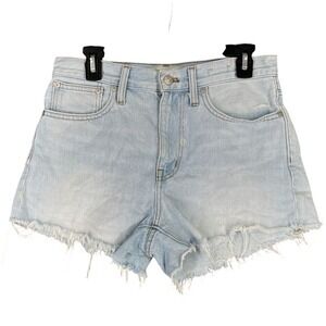 Madewell Shorts Womens 26 Cut Off Jean Relaxed‎ Denim High Waist Mom Fringe